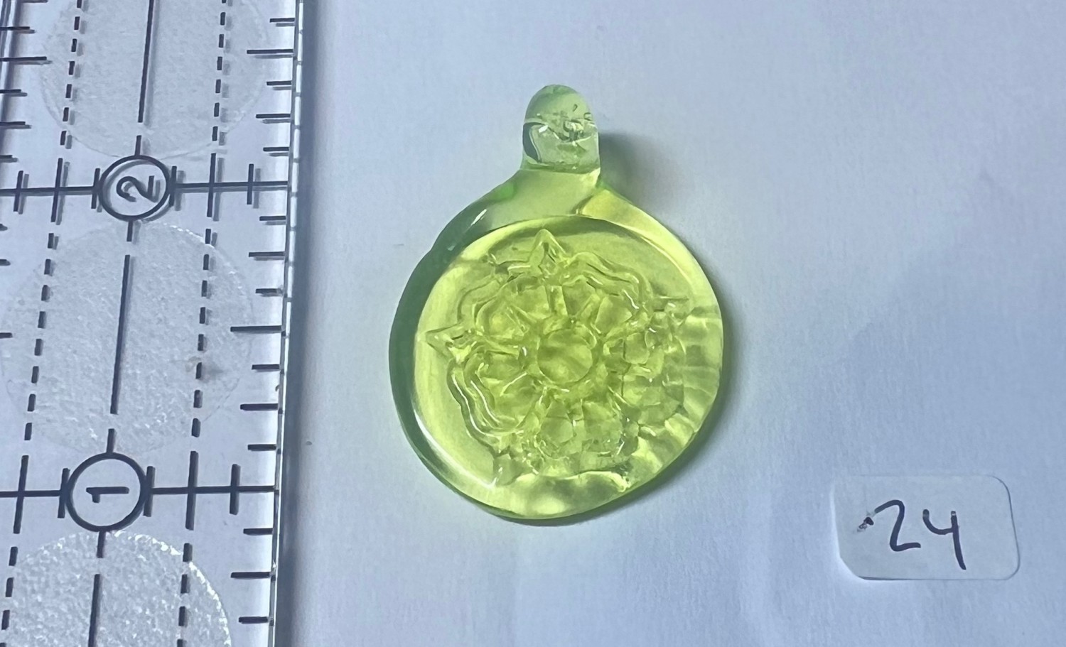 Uranium Glass Rose Pendant