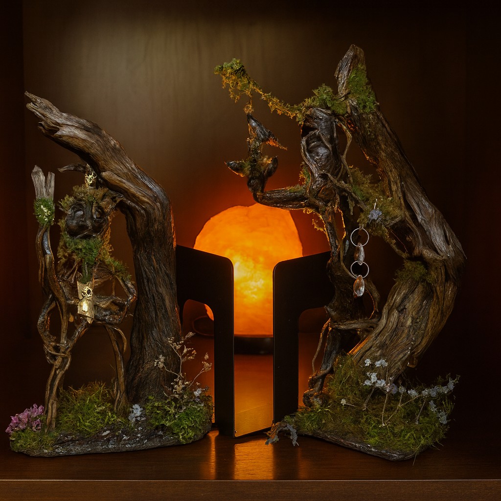 Gentle Forest Spirit Sculpture book ends