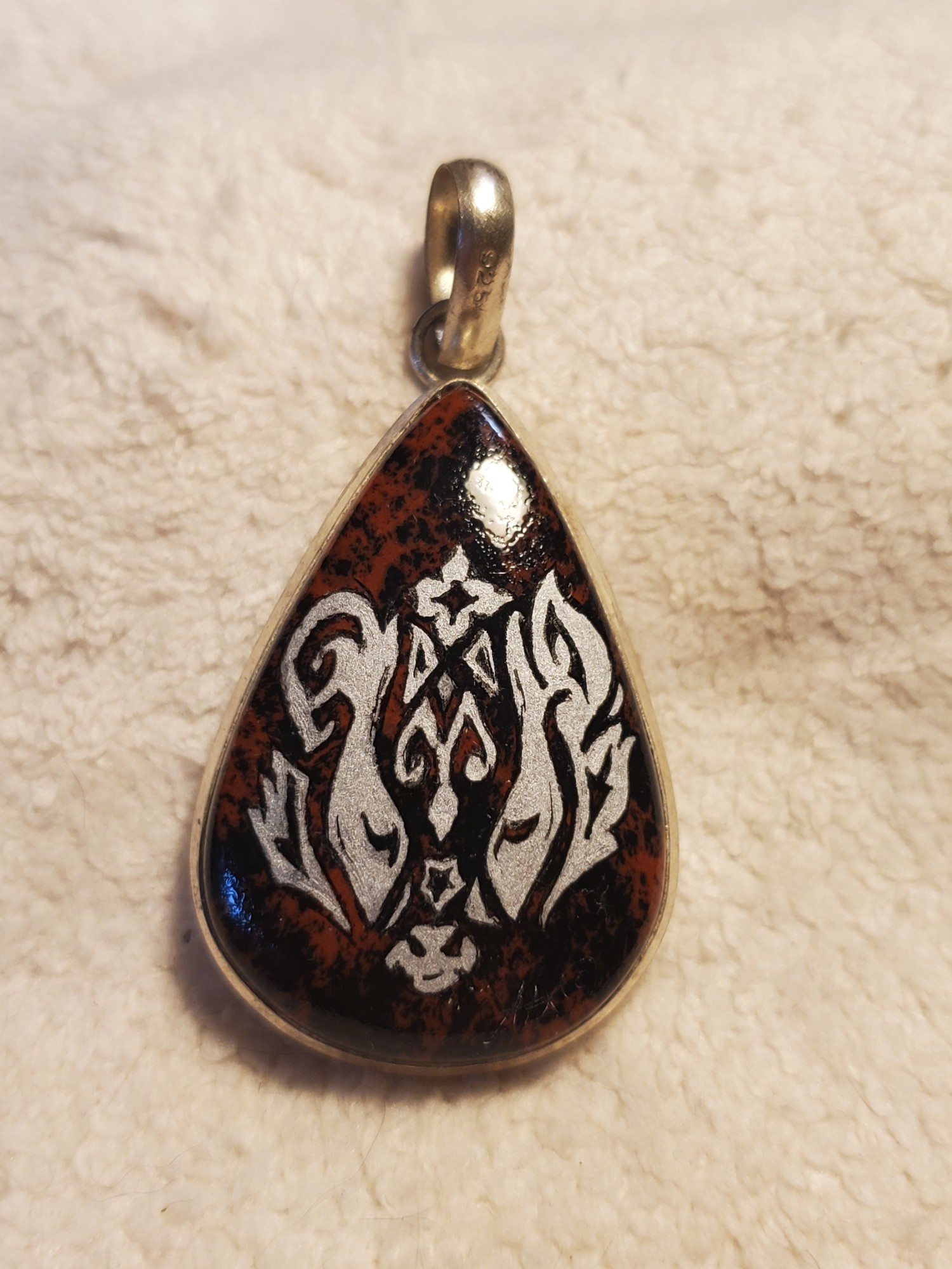Badger in Silver Leaf Pendant