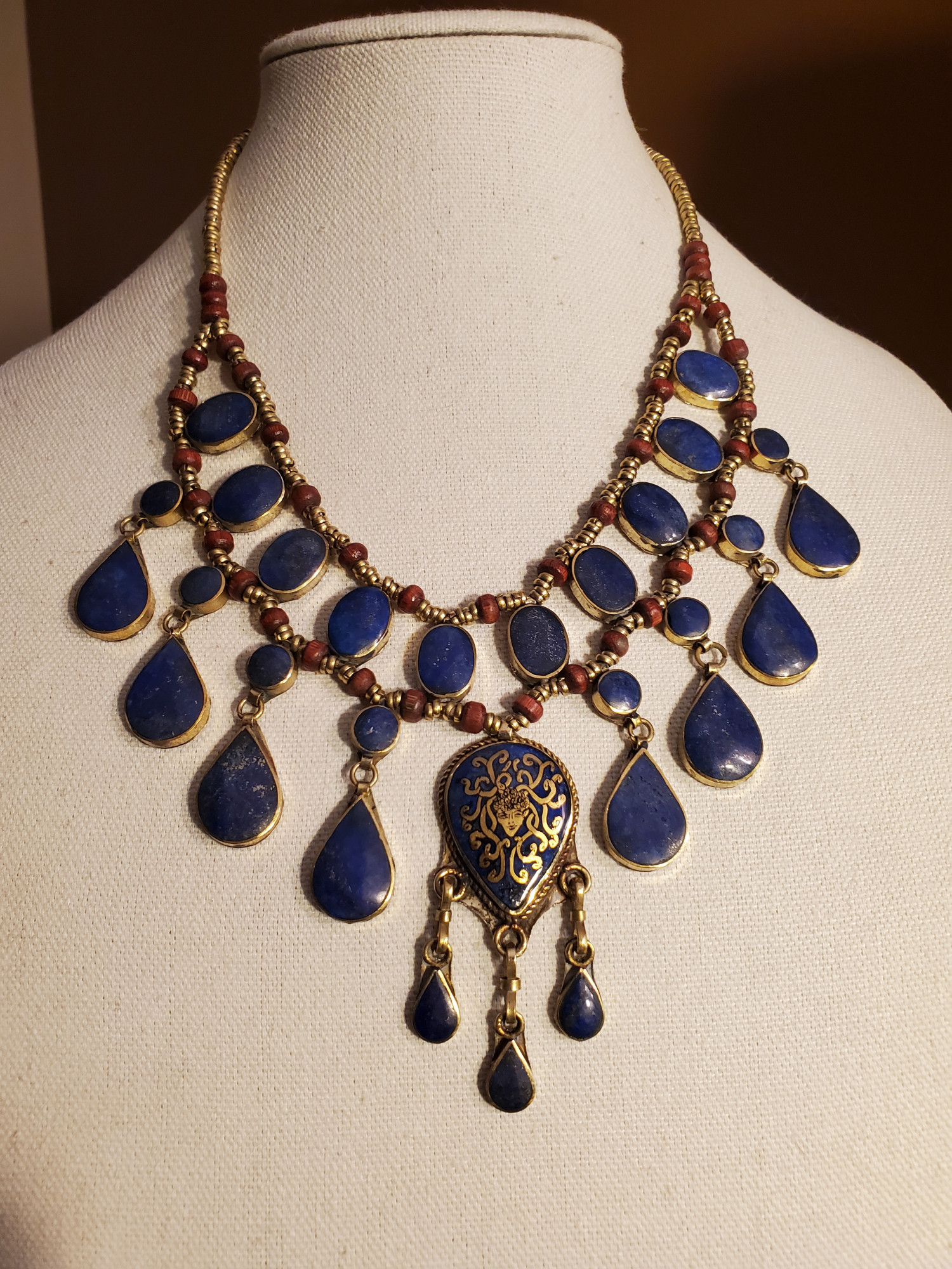 Medusa Lapis Lazuli Statement Necklace
