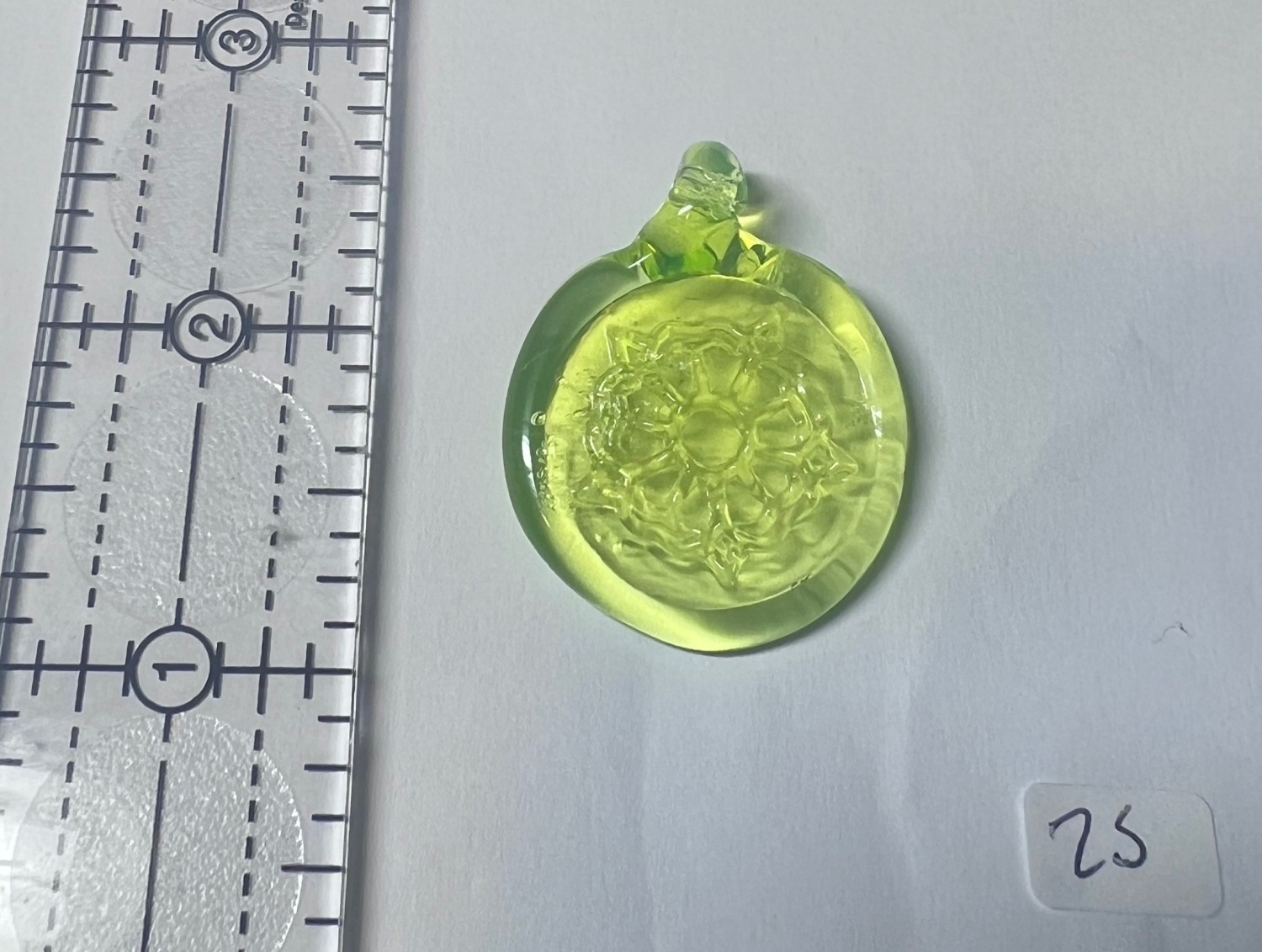 Uranium Glass Rose Pendant