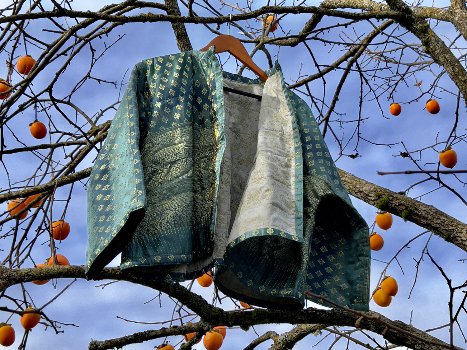 Little Silk Jacket Green/Gold