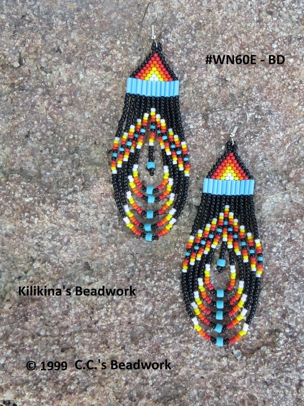 Beaded Loop Dangle Earrings - Native American Style Beaded Earrings - Seed Bead Earrings - Dangle and Drop Earrings - Hand Beaded Earrings by Kilikina