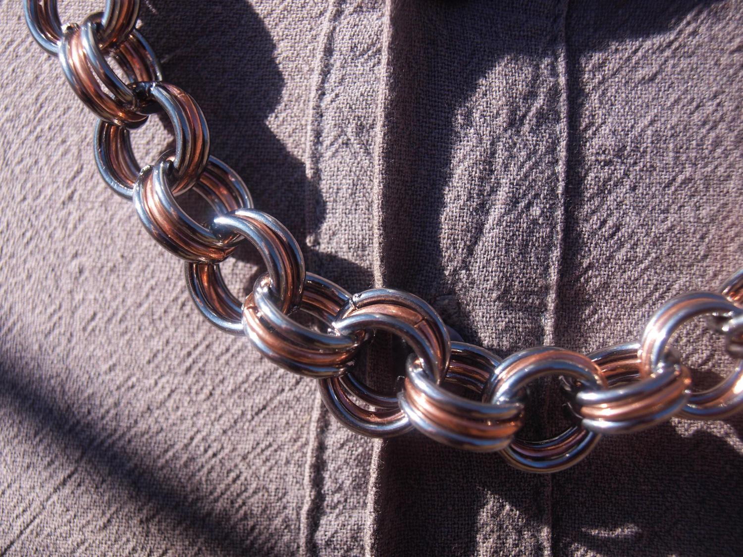 Steel and Copper Chain Necklace