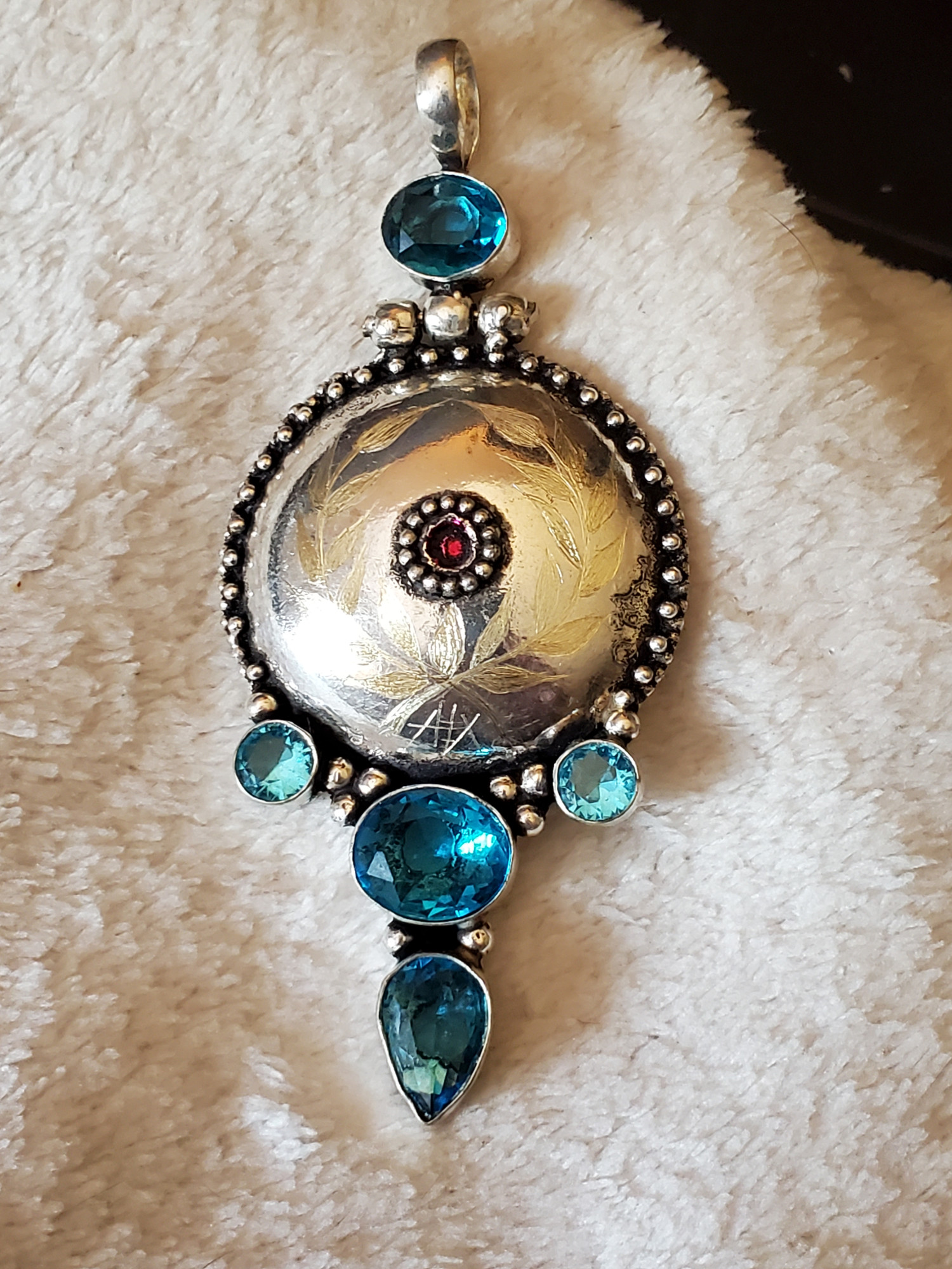 Stealth Pelican Aquamarine Sterling Silver Pendant