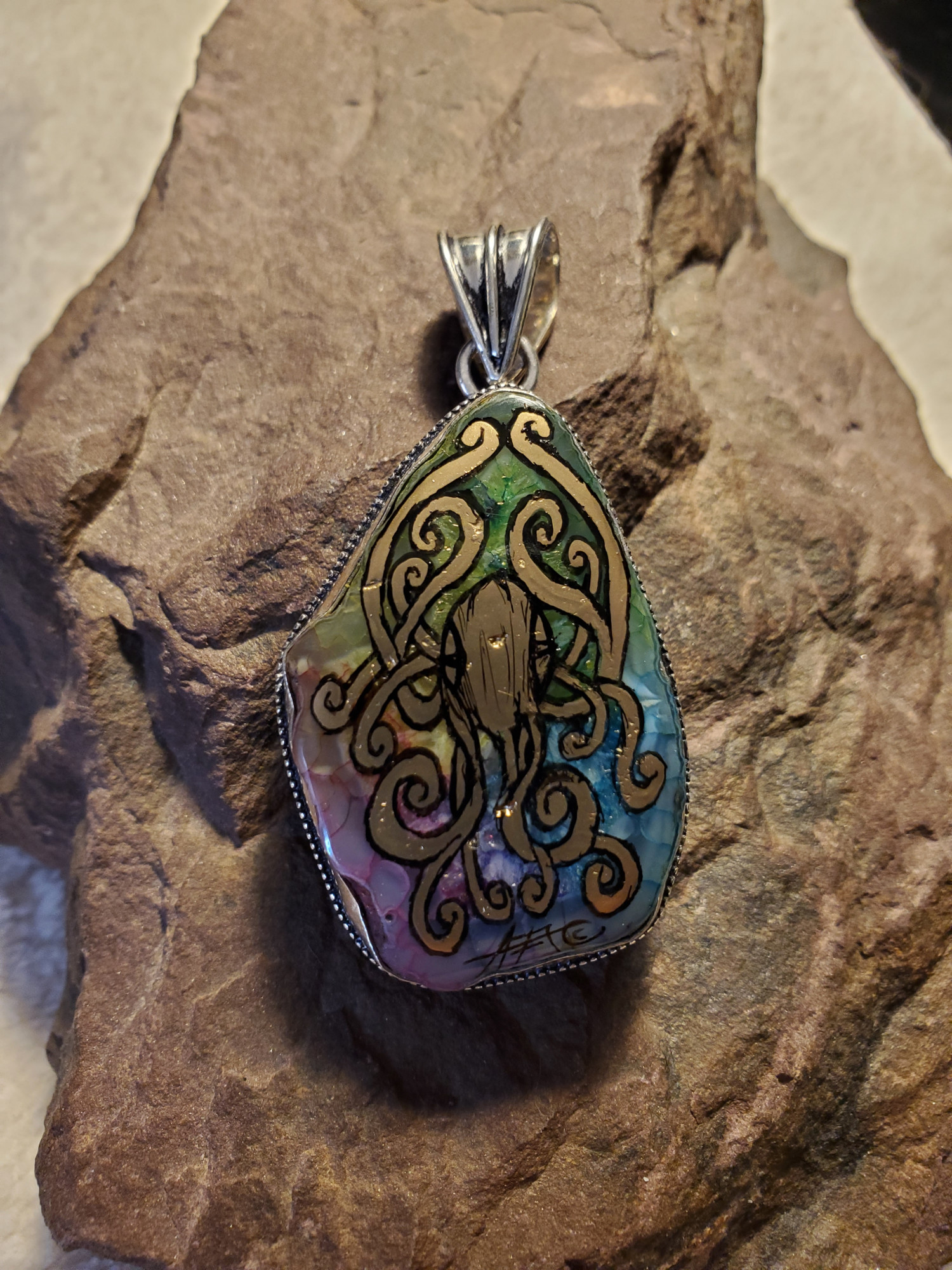 Octopus Solar Quartz Pendant