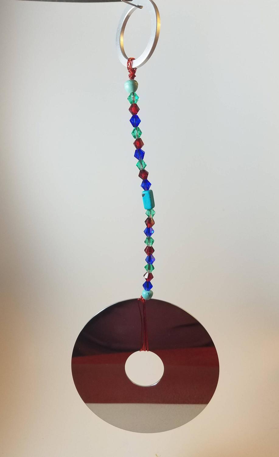 Computer hard drive platter suncatcher