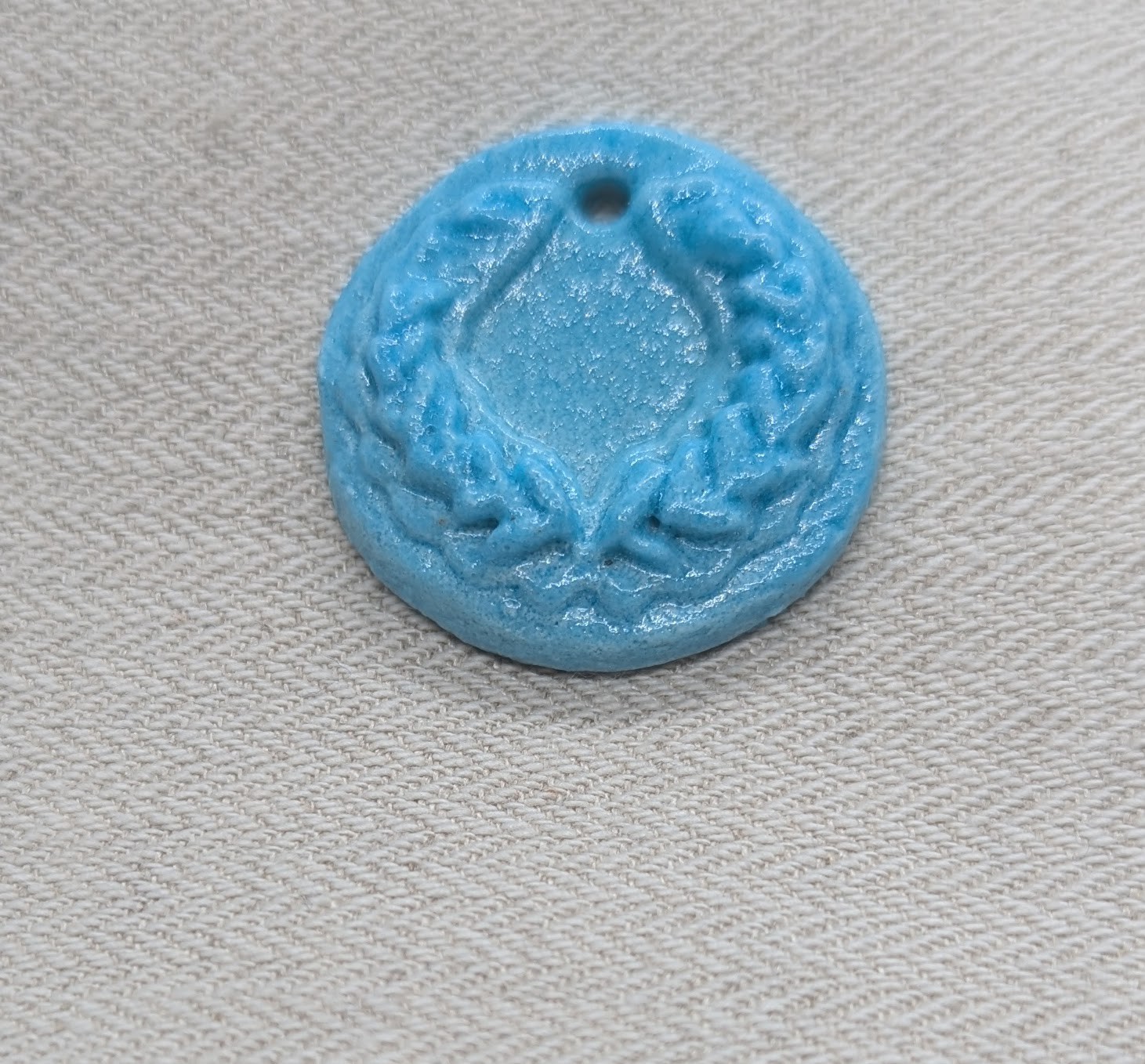 Faience Laurel Pendant