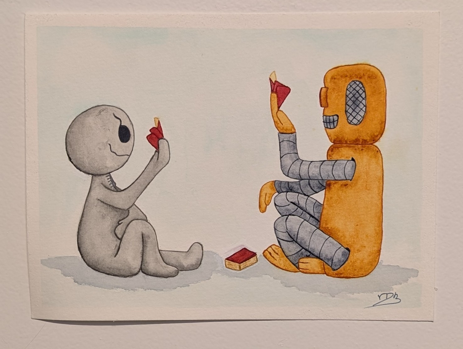 "A Friendly Game" Watercolor Painting