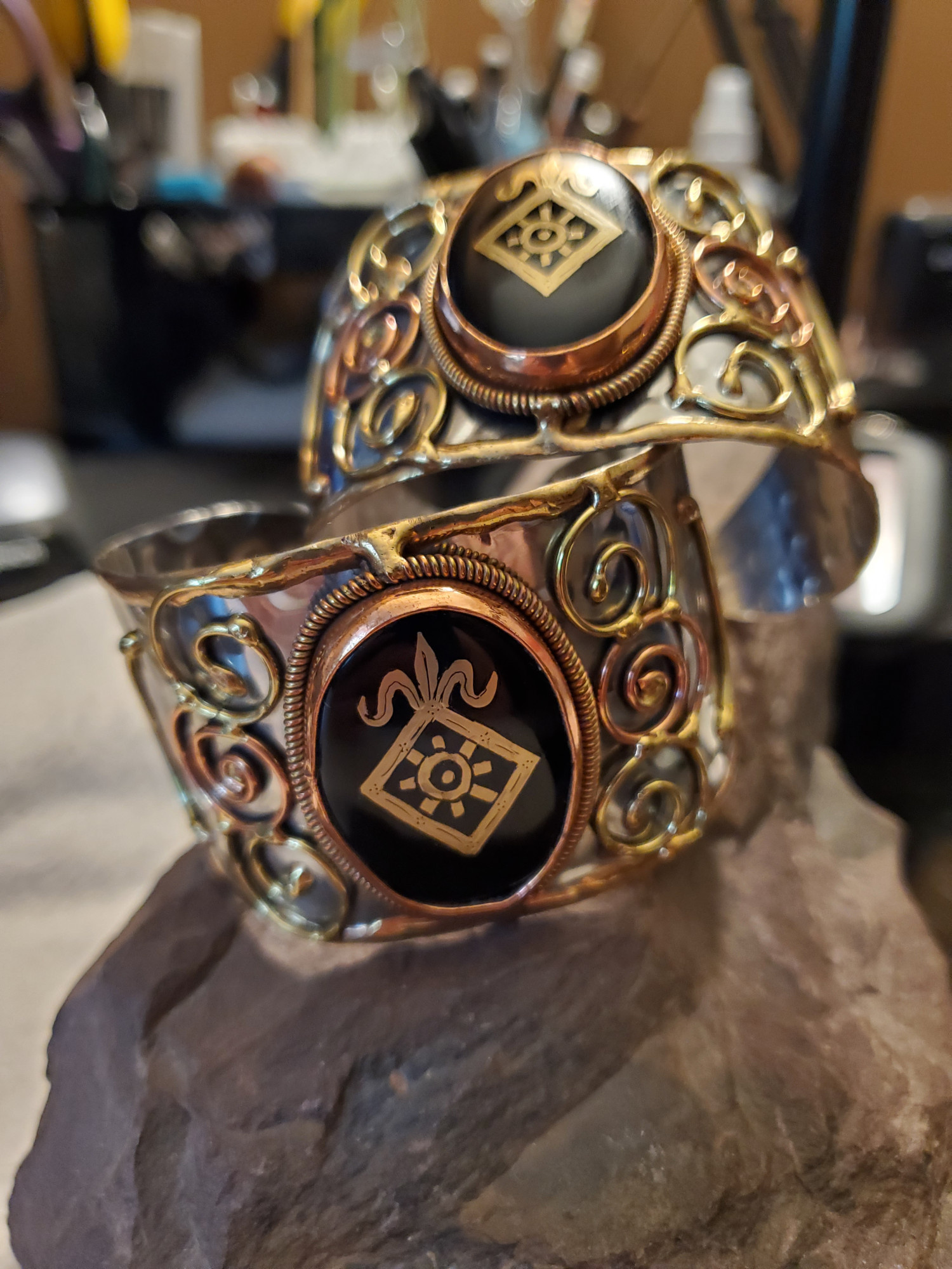 Order of the Mark Onyx Cuff Bracelet Set