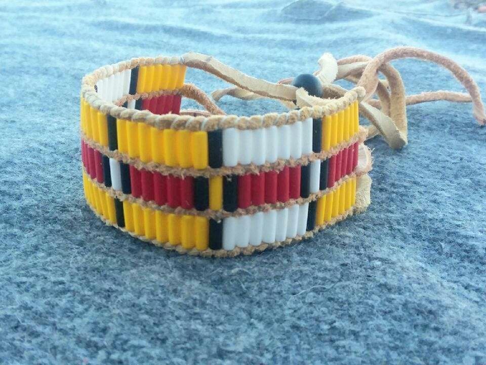 Handmade wampum cuff bracelet