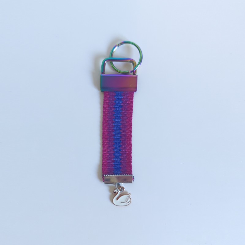 Handwoven Bisexual Pride Keychain