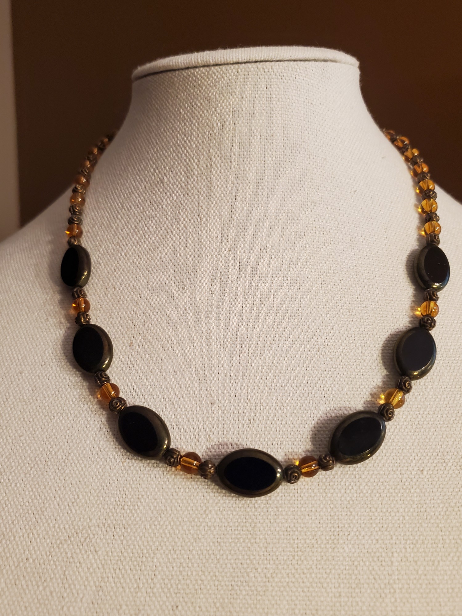 Vintage German Glass Amber Necklace
