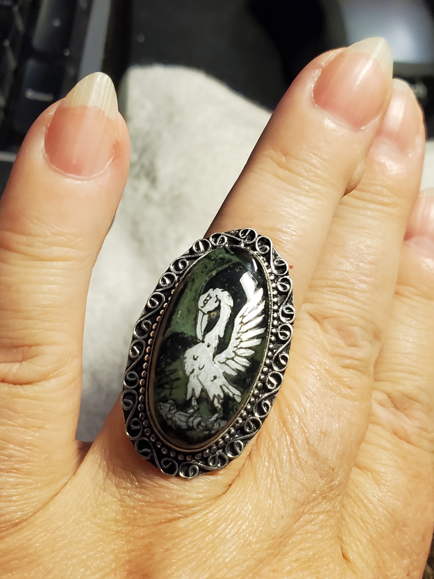 Pelican Star Galaxy Gem in Sterling Silver Ring size 9