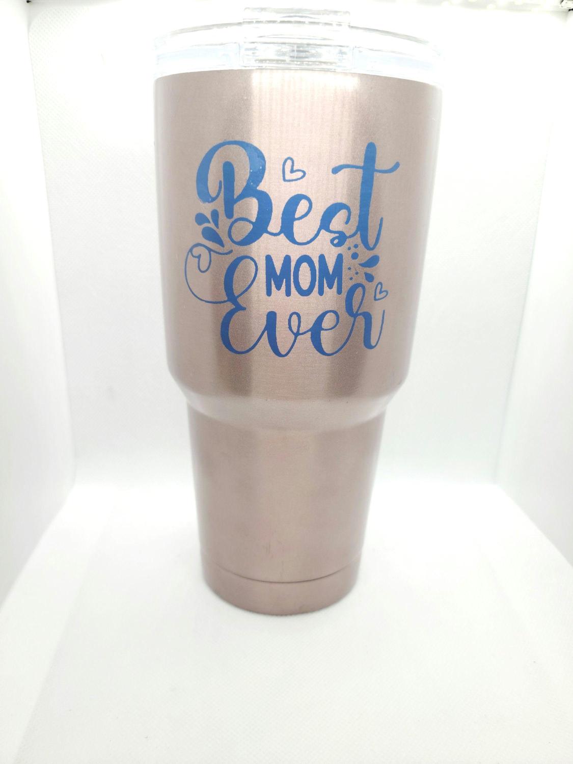 Hand-Painted Mom Ever Tumbler, 27 oz Mother's Day Gift