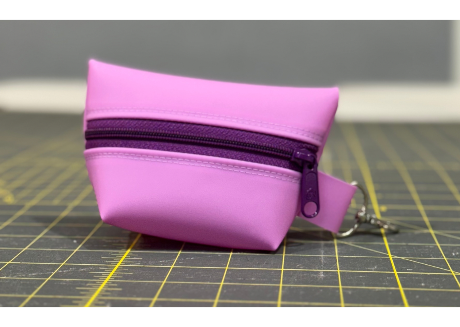 Small Purple Jelly Vinyl Zipper Pouch | Waterproof Mini Bag | Bright Leash Accessory or Coin Purse