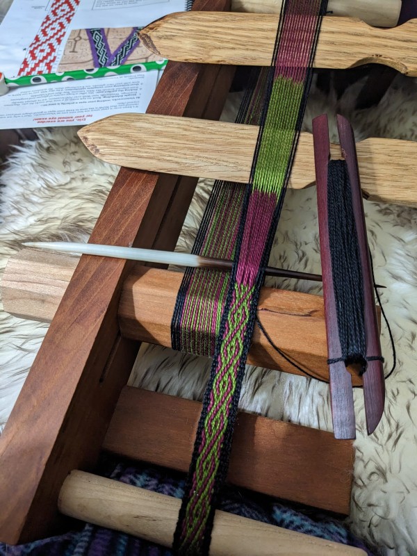 Purple and Green Pick Up Woven Trim