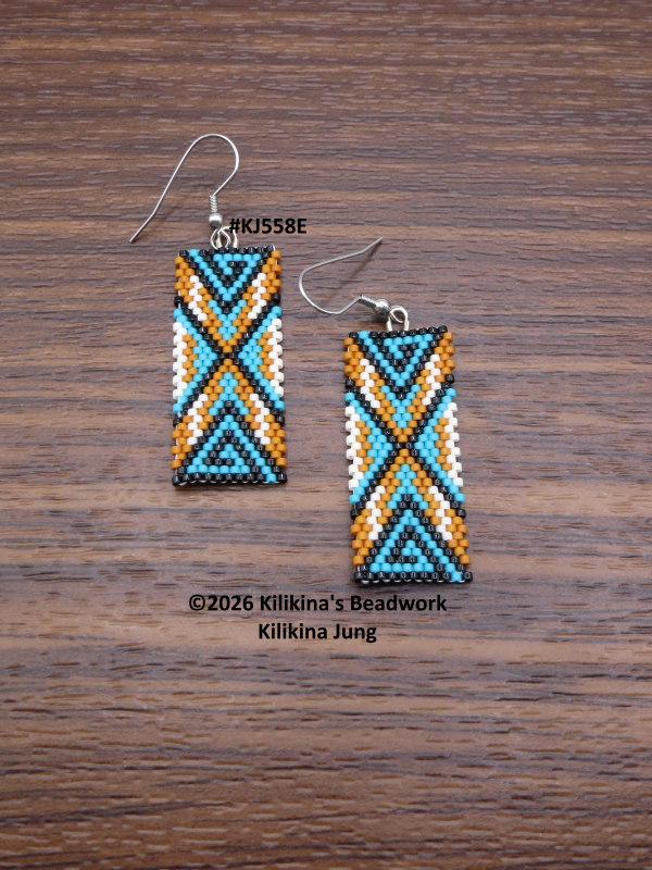 Native American Style Beaded Earrings - Ethnic Earrings - Geometric Earrings - Made by Kilikina