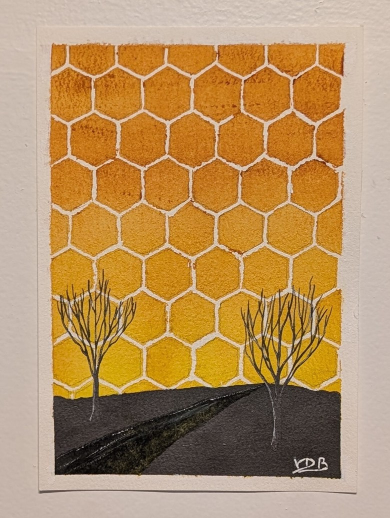 "Under the Honeycomb Dome" Watercolor Painting