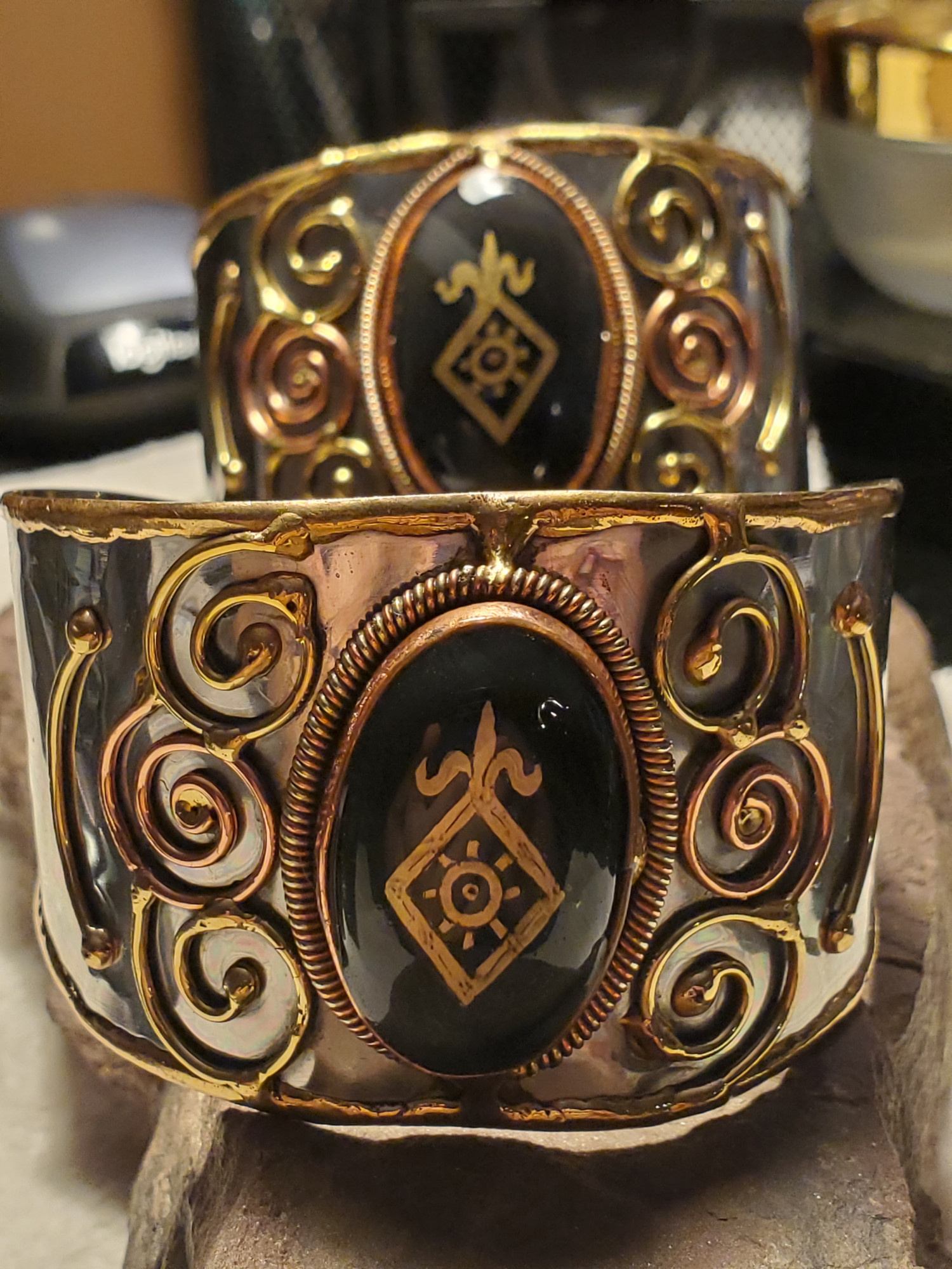 Order of the Mark Onyx Cuff Bracelet Set
