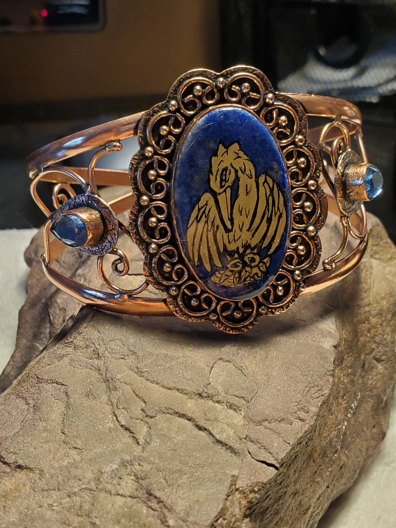 Pelican Lapis Lazuli Cuff Bracelet