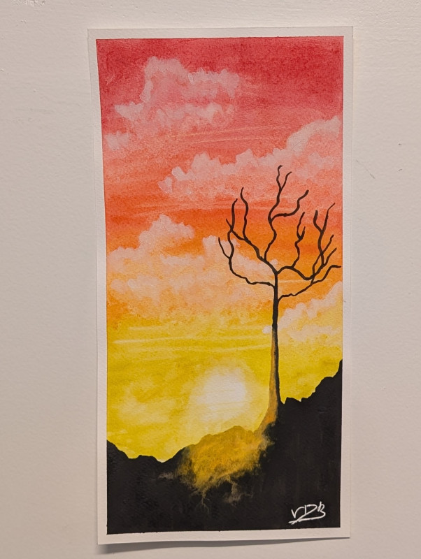 "Sunrise" Watercolor Painting