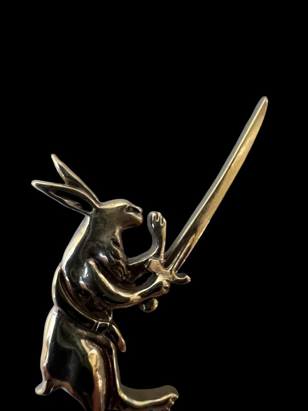 Battle Bunny #1 - 13th century - Swordsman Bunny - Medieval-Style Pin - Bestiary