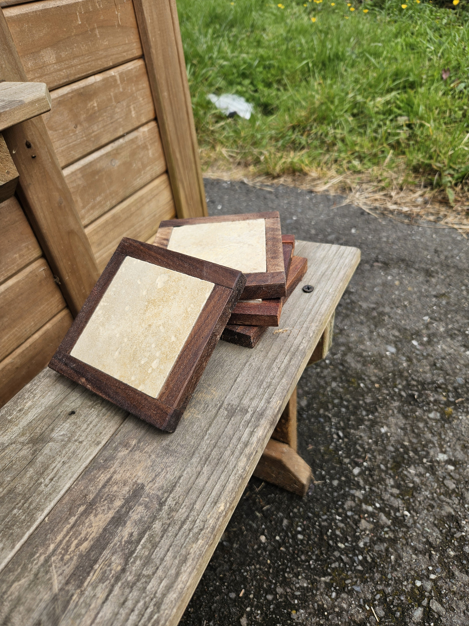 Wood and Tile Coasters 4-pack