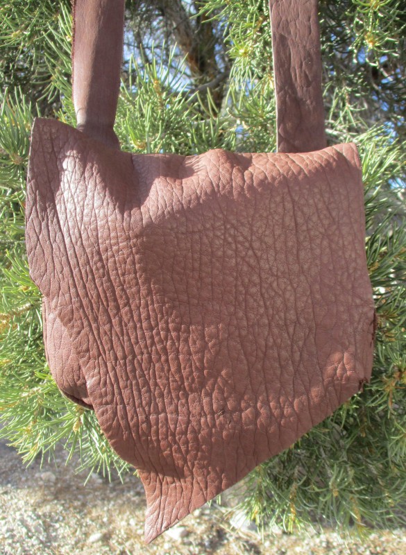 Handmade buffalo bison leather crossbody bag