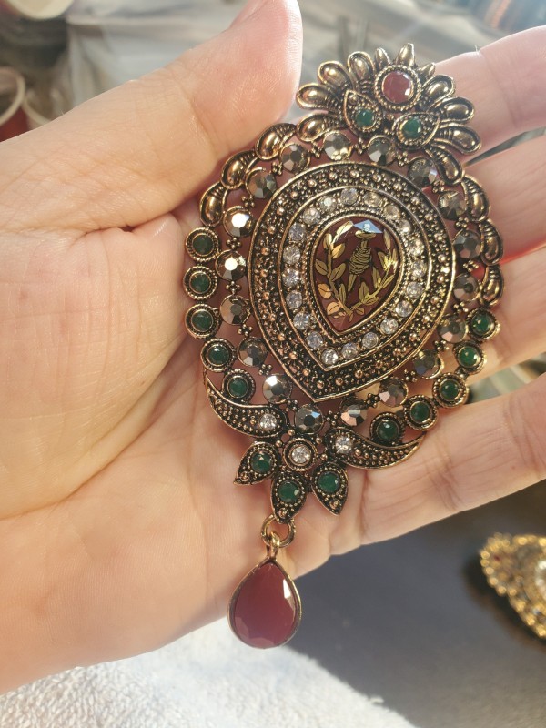 Laurel Weaver Red Turkish style Brooch