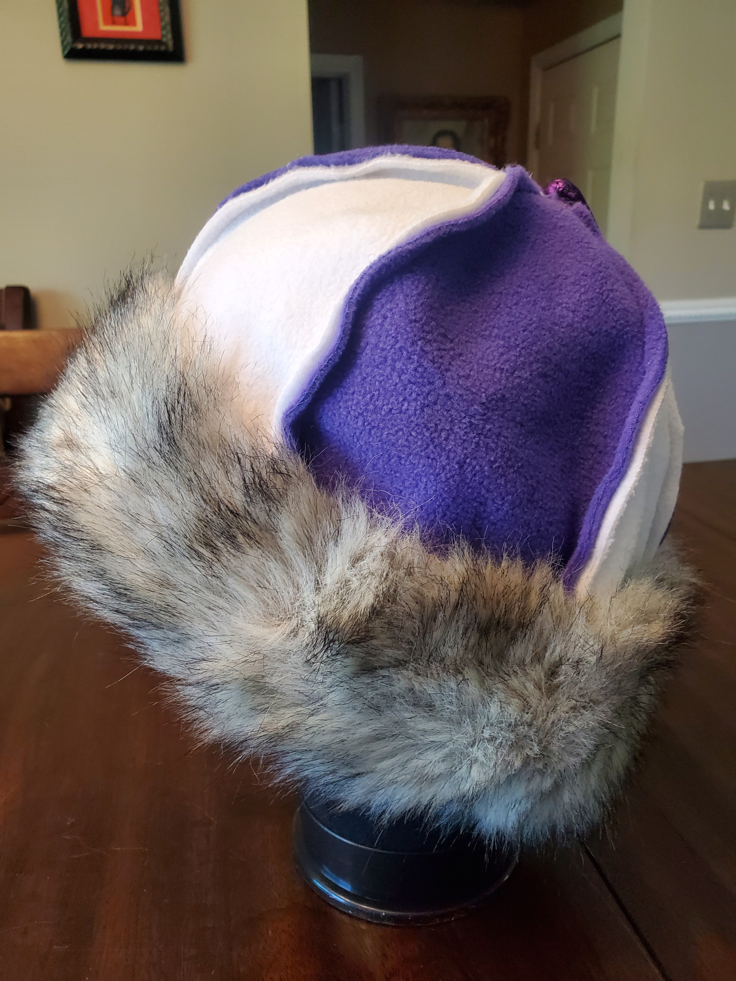 Viking Birka Hat Purple White Fleece XL