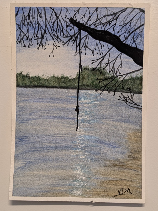 "At the Lake" Watercolor Painting
