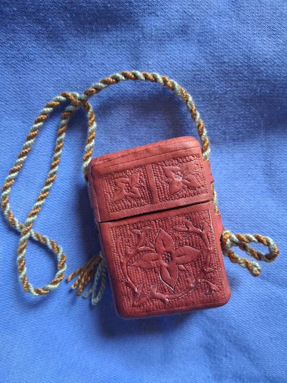 Red Leather Hairpin Case