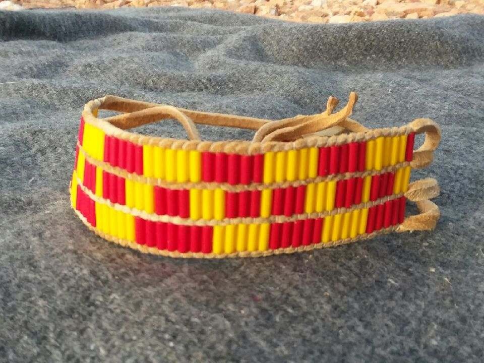 Handmade wampum cuff bracelet