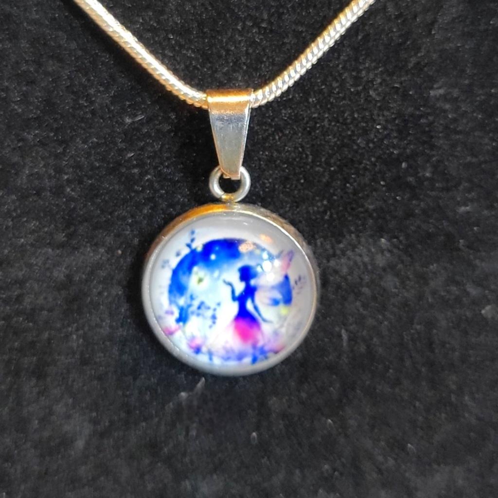 Hand crafted Fairy pendant necklace on 925 Sterling Silver chain