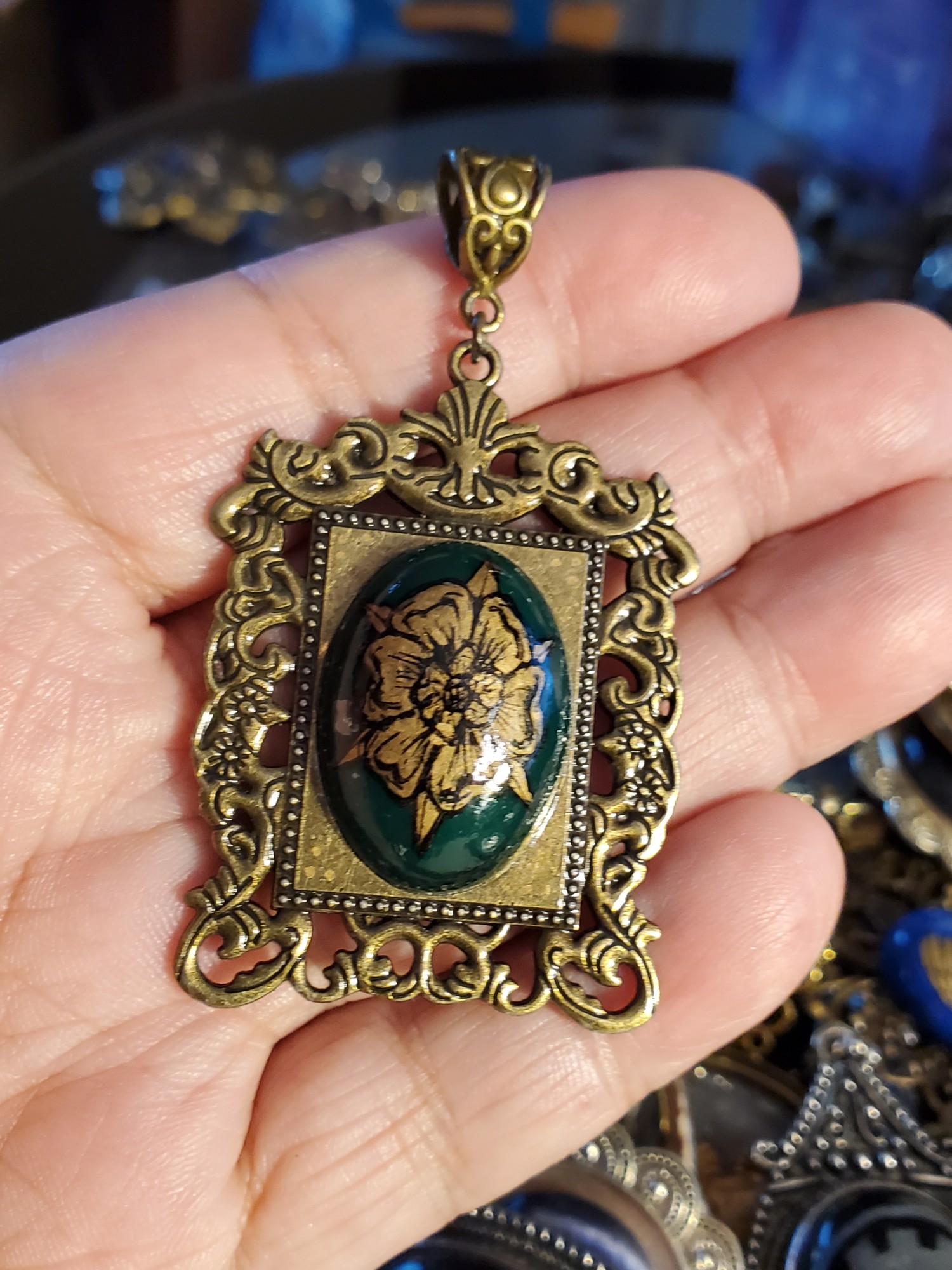 Tudor Rose Jade Pendant