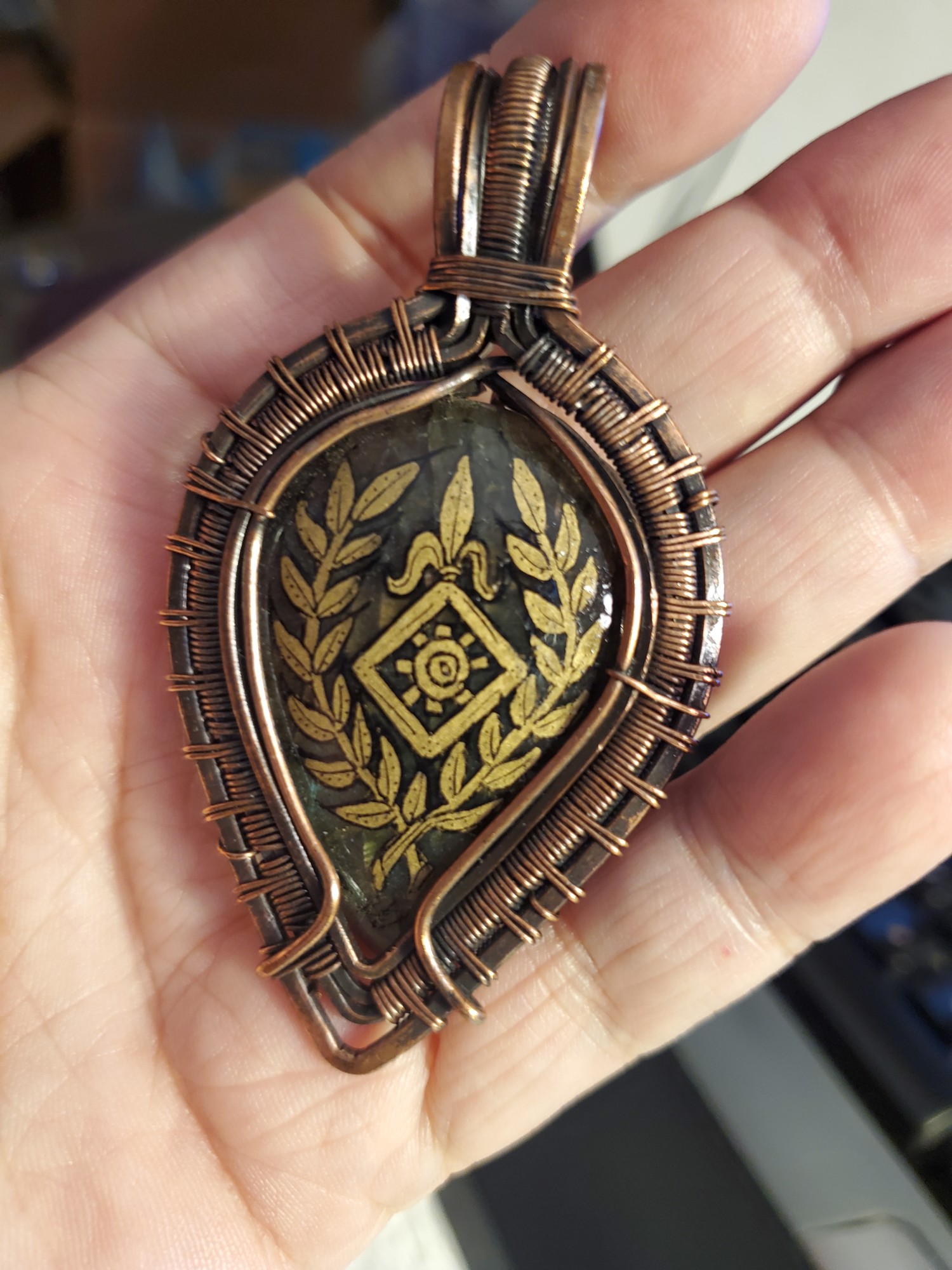 Order of the Mark Copper Wire Wrapped Pendant