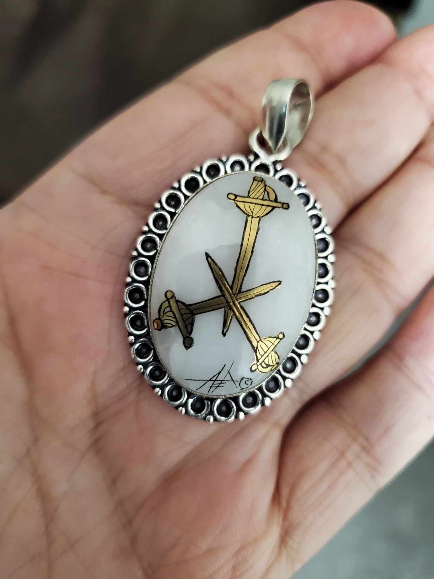 MoD Moonstone in Sterling Silver Pendant