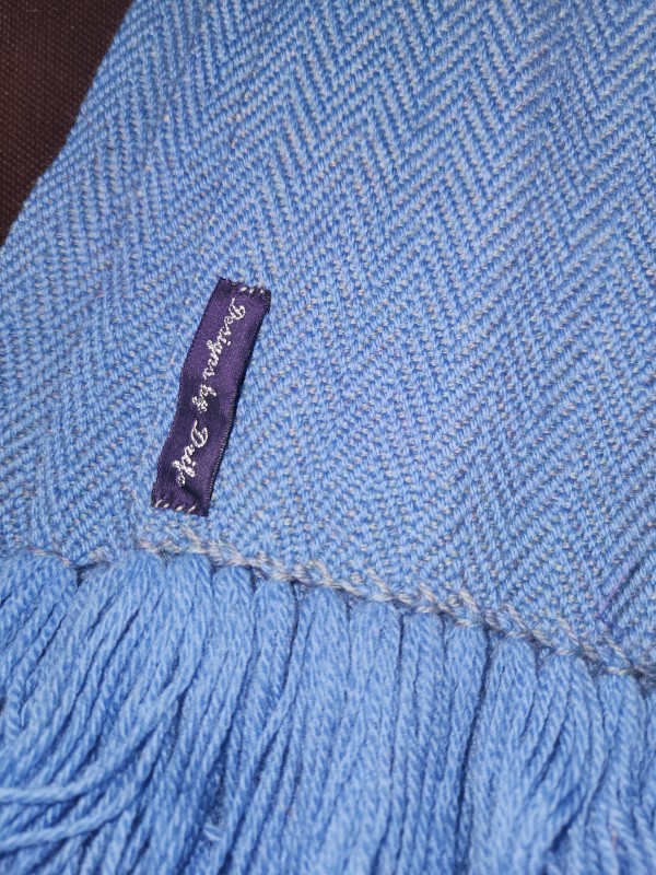 Two-tone blue Scarf 50/50 Wool/Silk