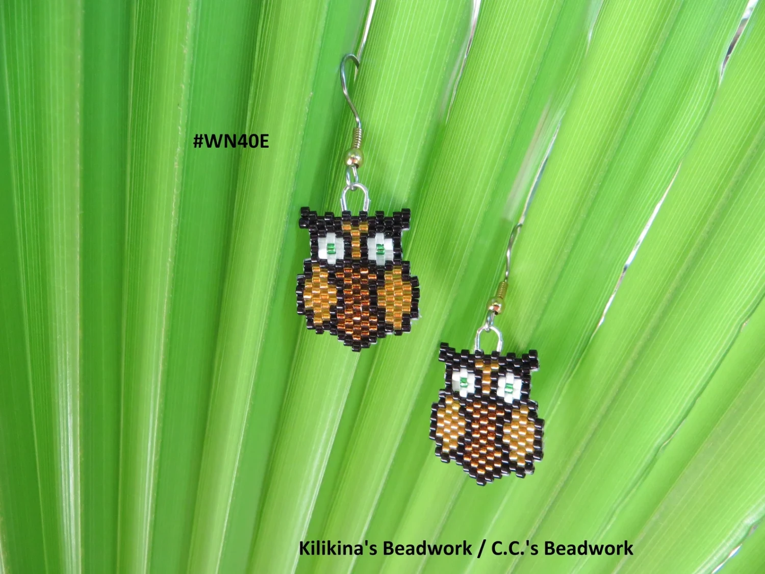 Owl Earrings - Beaded Owl Earrings - Native American Spirit Animal Earrings - Made by Kilikina