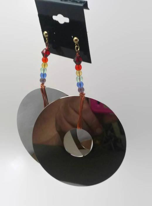 Laptop computer hard drive platter earrings