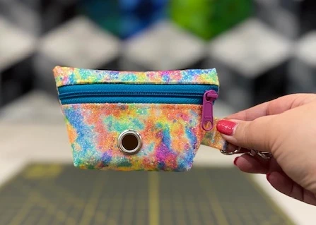 Rainbow Splash Waste Bag Dispenser – Handmade Clip-On Pouch for Dog Walks