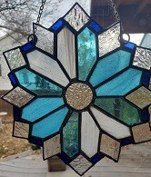Blue Stained Glass Snowflake