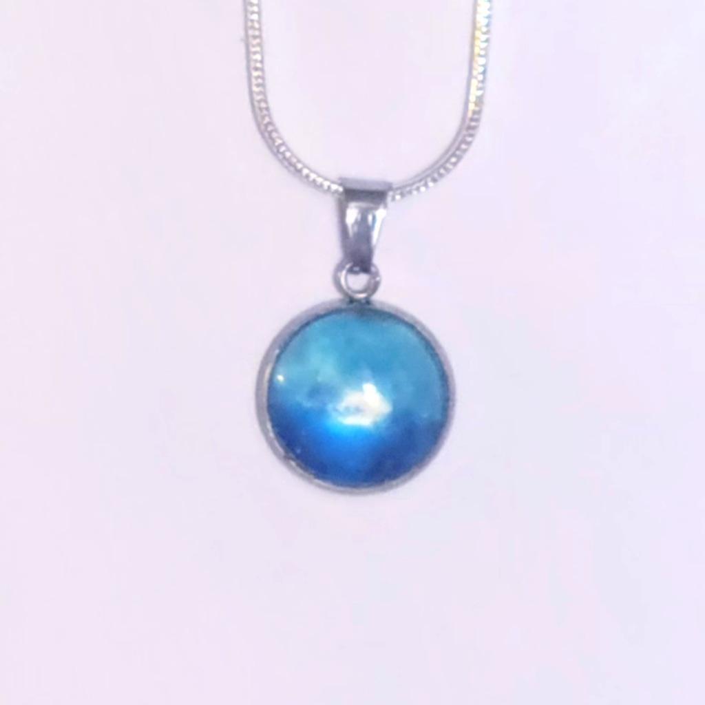 925 Sterling Silver nebula galaxy necklace