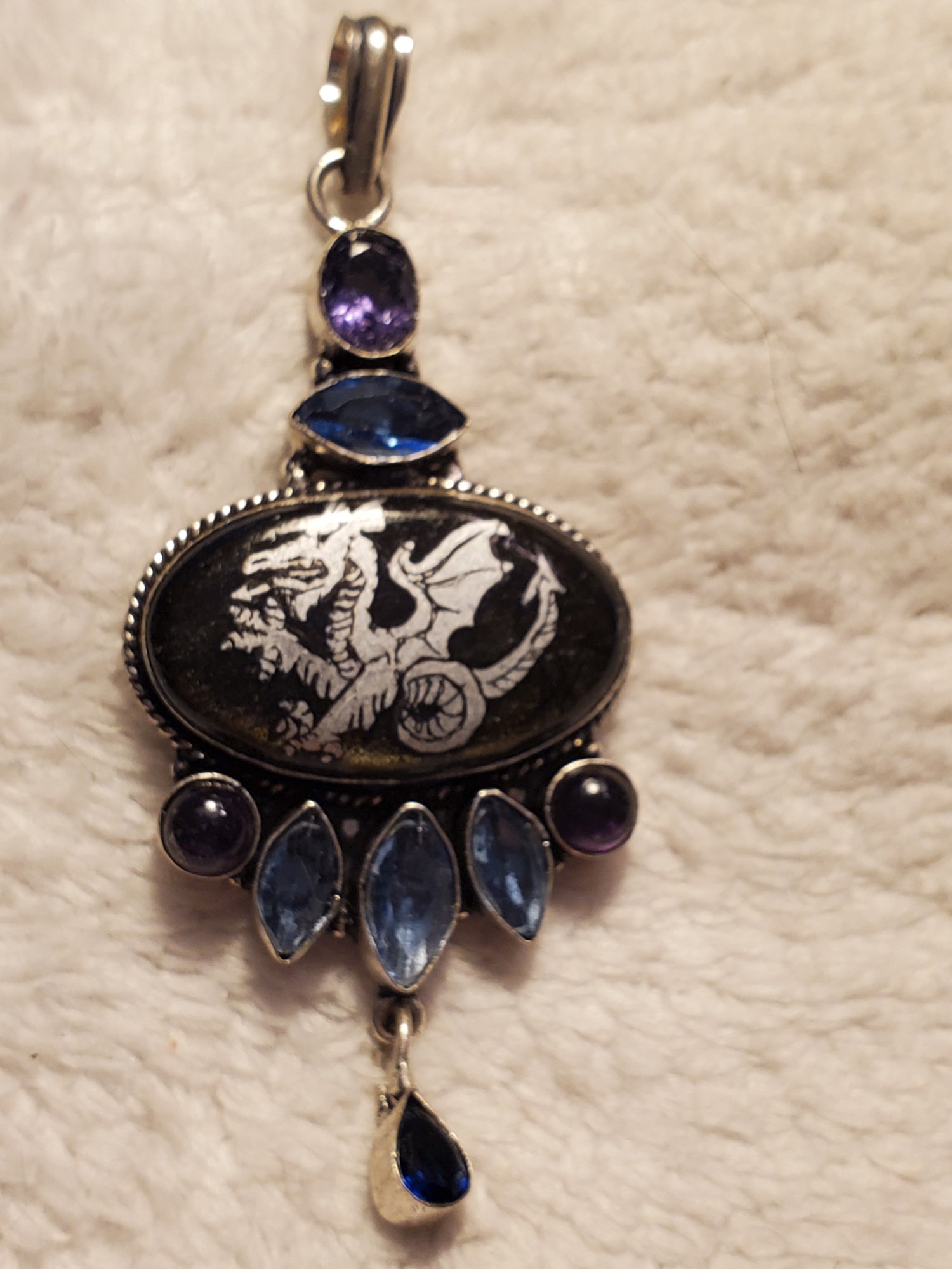 Gryphon Obsidian Pendant