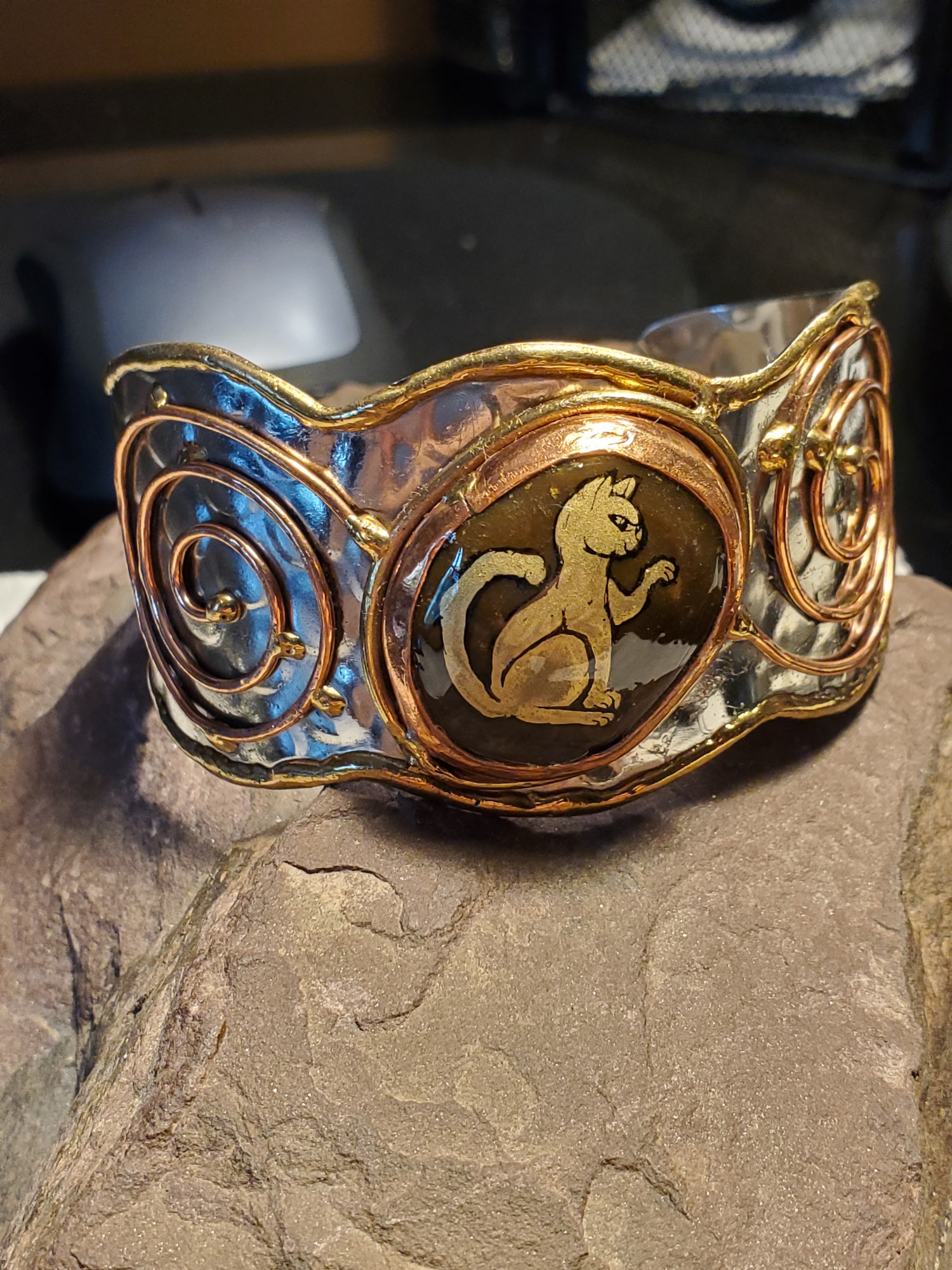 Cat Jasper Cuff Bracelet