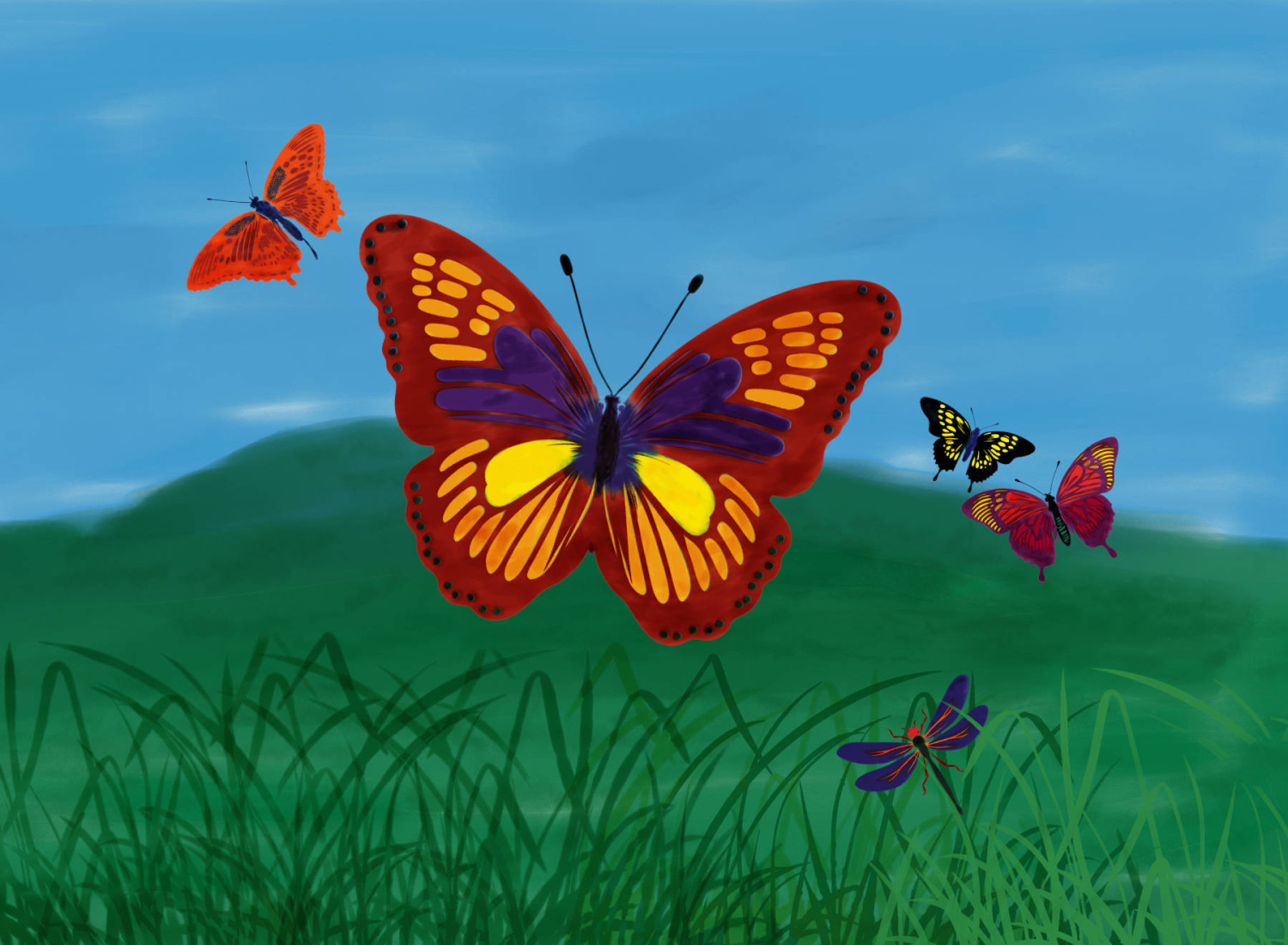 And Yet More Flutterbyes and Dragonflies Digital Print