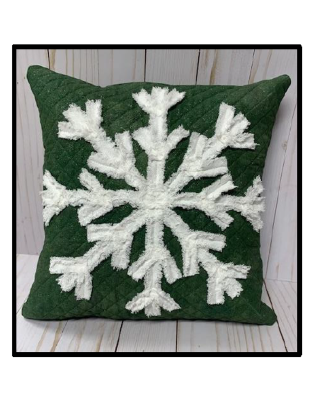 Furry Winter Flurries Pillow Pattern PDF | Chenille Snowflake Pillow Sewing Pattern | Digital Download by Bigfoot Quilts
