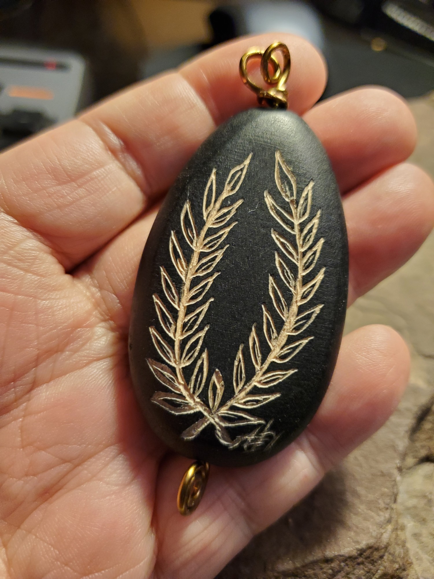 Laurel African Wood Pendant