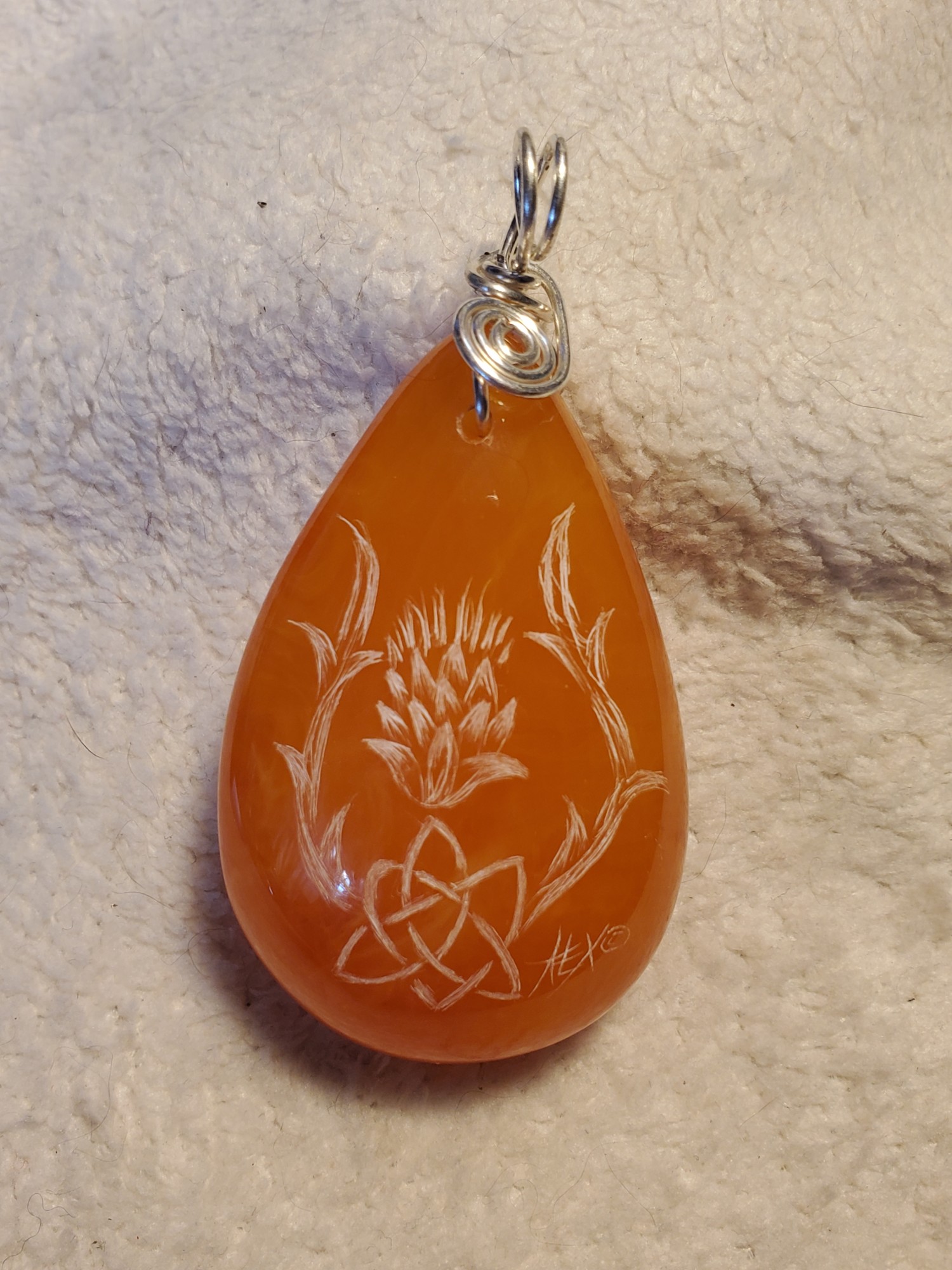 Thistle Amber Pendant